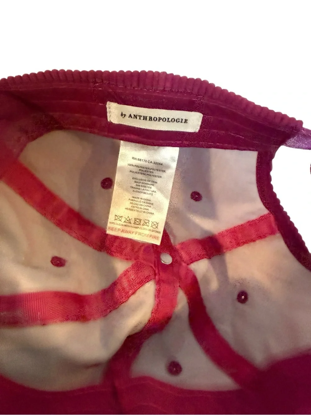 Anthropologie Corduroy Baseball Cap in Deep Berry